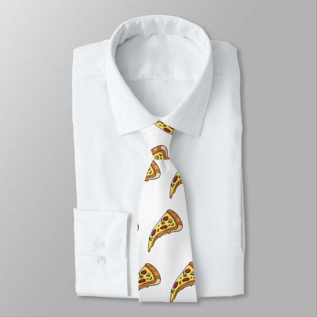 Corbata Ilustracion personalizado Pizza (Atado)