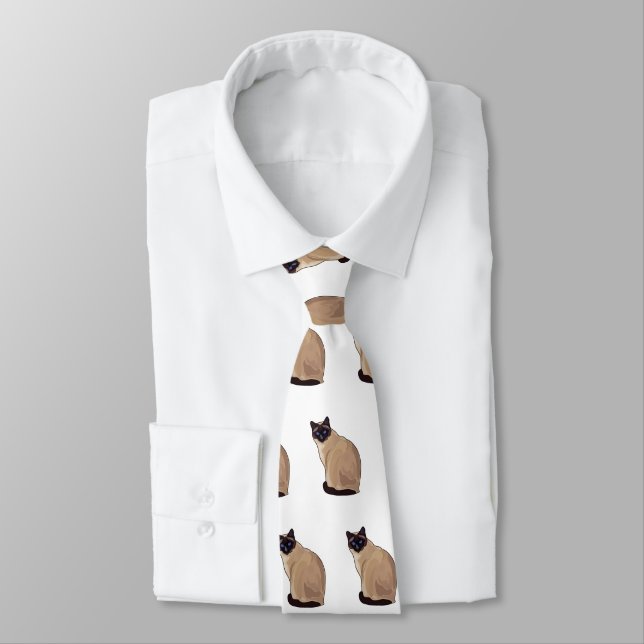 Corbata Ilustracion personalizado siamés (Atado)