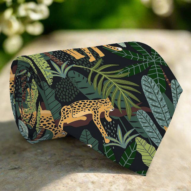 Corbata Ilustracion selvático Leopard Jungle Seamless (Subido por el creador)