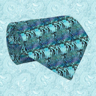 Corbata Ilustración Vintage de Pavo Real Art Nouveau Ant