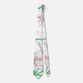 Corbata Ilustracion White Lilies