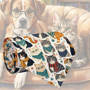 Corbata Ilustraciones de gato hipster con gafas