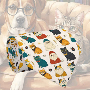 Corbata Ilustraciones de gato hipster con gafas
