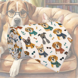 Corbata Ilustraciones de perro hipster con gafas
