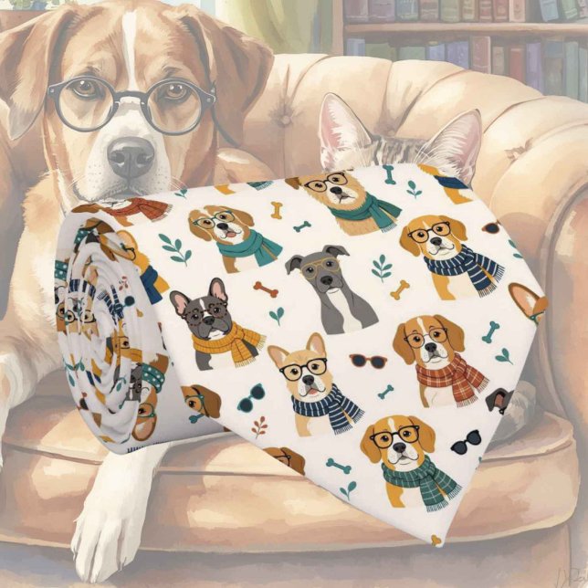 Corbata Ilustraciones de perro hipster con gafas (Subido por el creador)