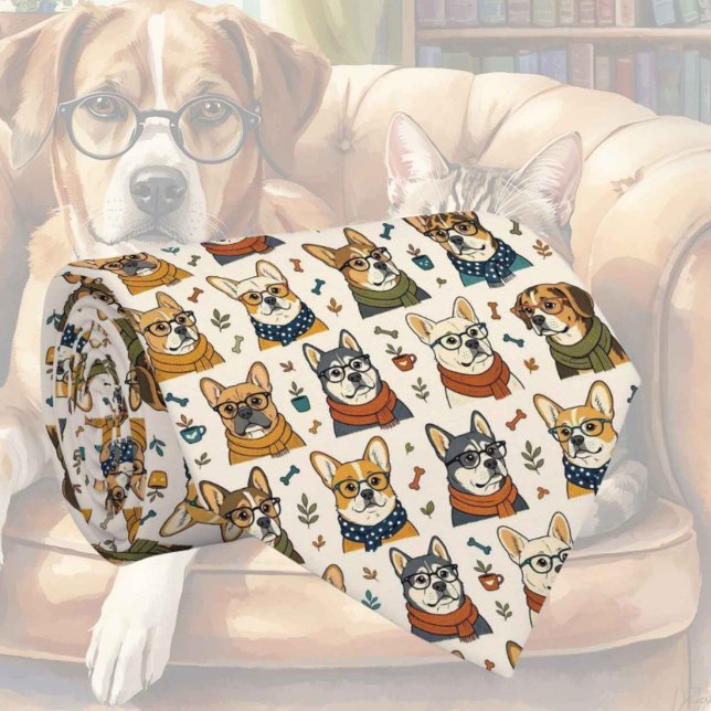Corbata Ilustraciones de perro hipster con gafas (Subido por el creador)