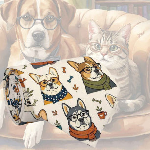 Corbata Ilustraciones de perro hipster con gafas