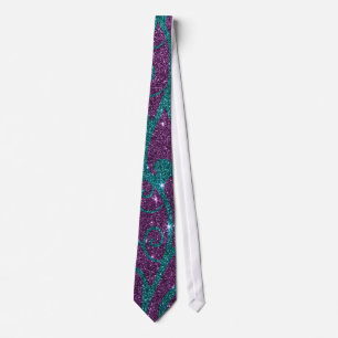 Corbata Imagen swirly de la púrpura y del purpurina de la