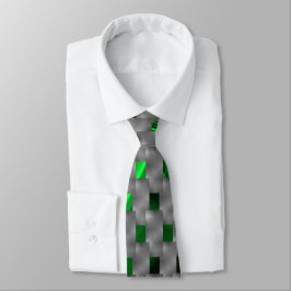 Corbata Imagen verde bajo placas grises, cuadrados oblongo