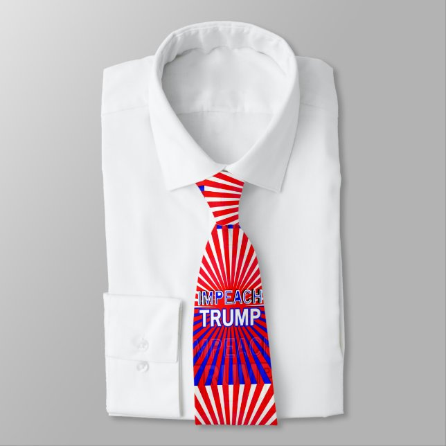 Corbata Impeach a Trump, Poster rojo, blanco y azul (Atado)