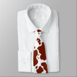 Corbata Impresión animal de textura de piel de vaca marrón<br><div class="desc">Clásica y moderna piel de vaca marrón y blanco manchas de textura diseño decoración de casa y regalos. Huella animal de manchas de vacas</div>