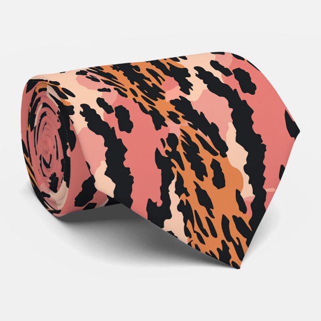 Corbata Impresión animal moderna y colorida (Enrollado)