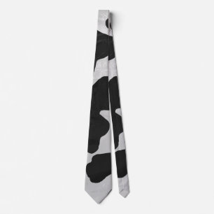 Corbata Impresión blanco y negro de la vaca