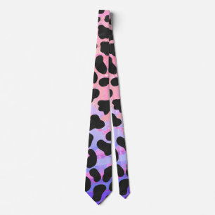 Corbata Impresión dálmata en negro y rosa