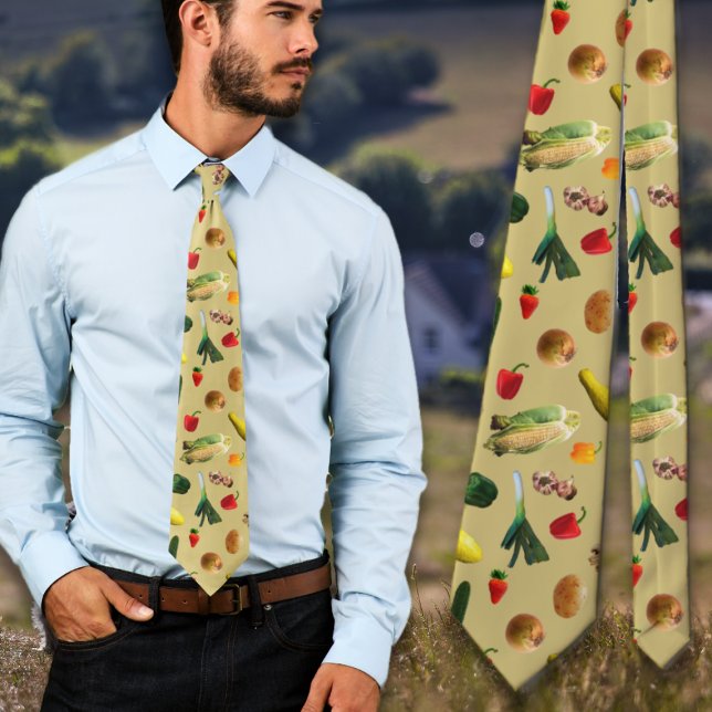 Corbata Impresión de alimentos de agricultores con patrón  (Subido por el creador)