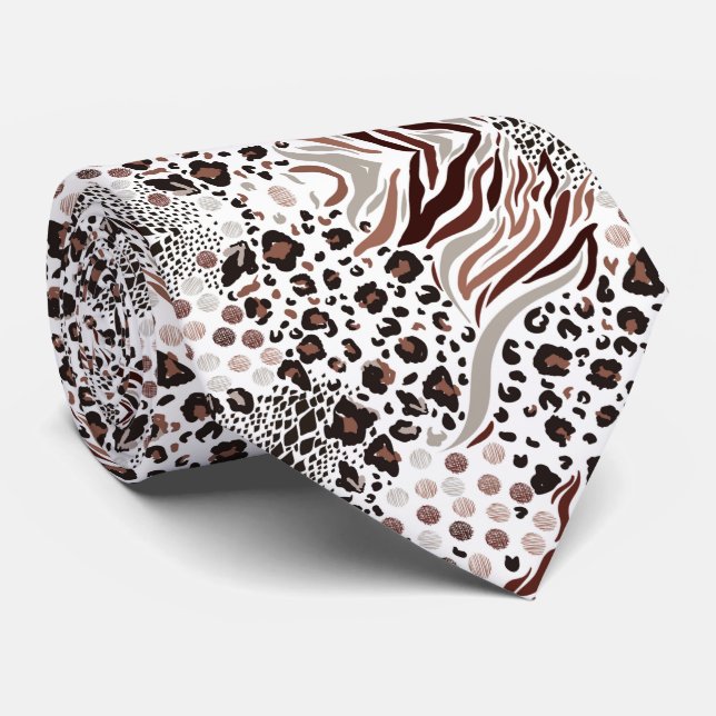 Corbata Impresión de animales  (Enrollado)
