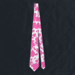 Corbata Impresión de animales de textura moderna de piel d<br><div class="desc">Clásico y de moda pinturas de piel de vaca rosa y blanca diseño decoración y regalos en casa. Huella animal de manchas de vacas</div>
