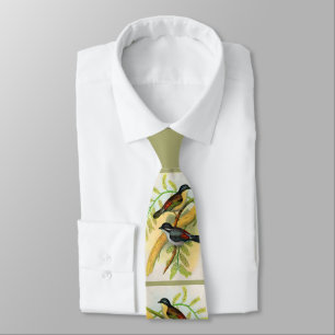 Corbata impresión de aves de bonito