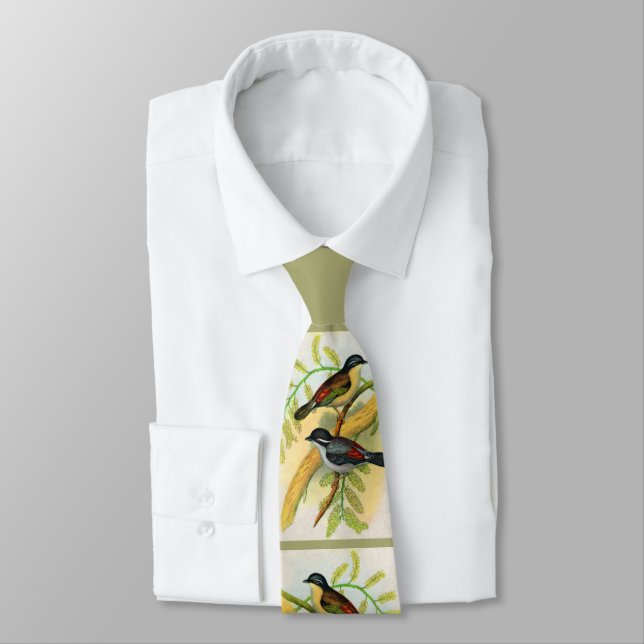 Corbata impresión de aves de bonito (Atado)