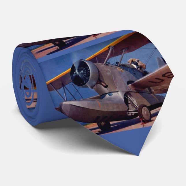 Corbata Impresión de avión Grumman F-2 de 1939 (Enrollado)