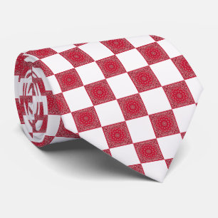 Corbata Impresión de bandos rojos y blancos
