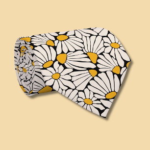 Corbata Impresión de bloque botánico floral retro