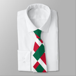 Corbata Impresión de bloques de color rojo blanco y verde