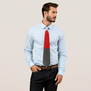 Corbata Impresión de bloques de color rojo negro y gris