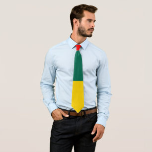 Corbata Impresión de bloques de color verde amarillo y roj