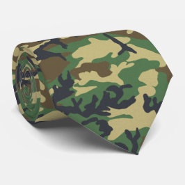 Corbata Impresión de camo militar de Woodland