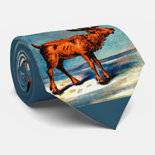 Corbata impresión de caribú antiguo