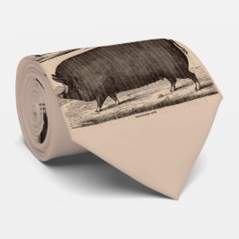 Corbata Impresión de cerdos del siglo XIX Berkshire sow no