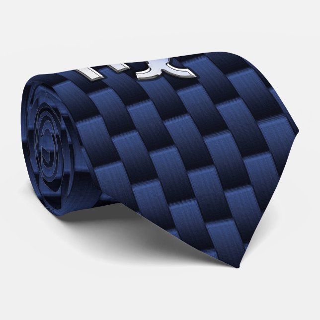 Corbata Impresión de fibra de carbono azul Virgo Zodiac Si (Enrollado)