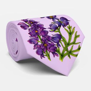 Corbata impresión de flores de monje