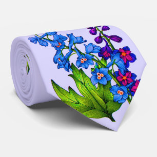 Corbata impresión de flores delfino