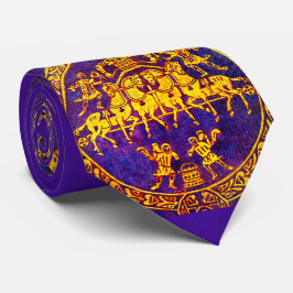 Corbata Impresión de jinetes y soldados medievales del sig