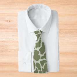 Corbata Impresión de jirafa verde sabio