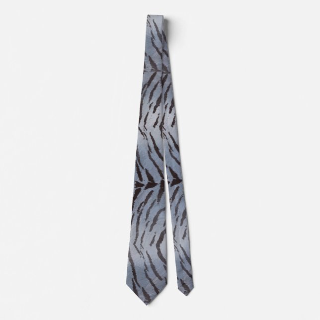 Corbata Impresión de la piel del tigre en plata (Anverso)