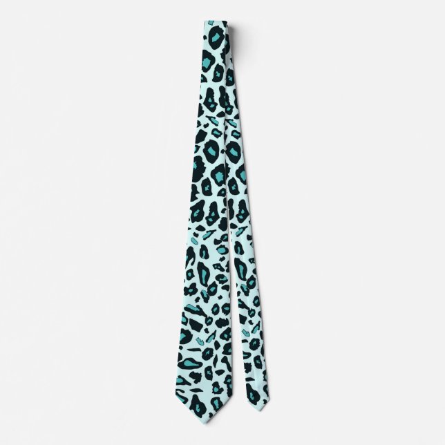 Corbata Impresión de leopardo azul (Anverso)