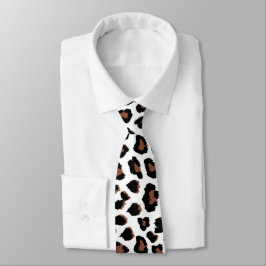 Corbata Impresión de leopardo blanco