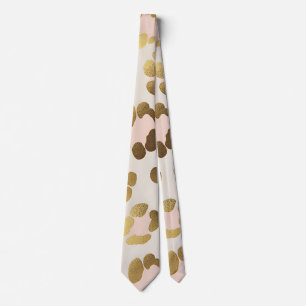 Corbata Impresión de leopardo dorado y rosa pastel Chic An