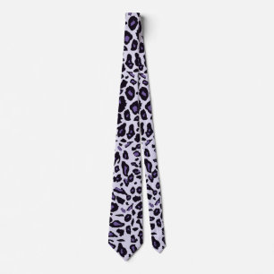 Corbata Impresión de leopardo púrpura