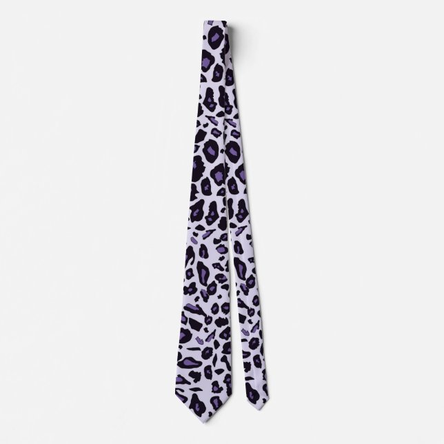 Corbata Impresión de leopardo púrpura (Anverso)