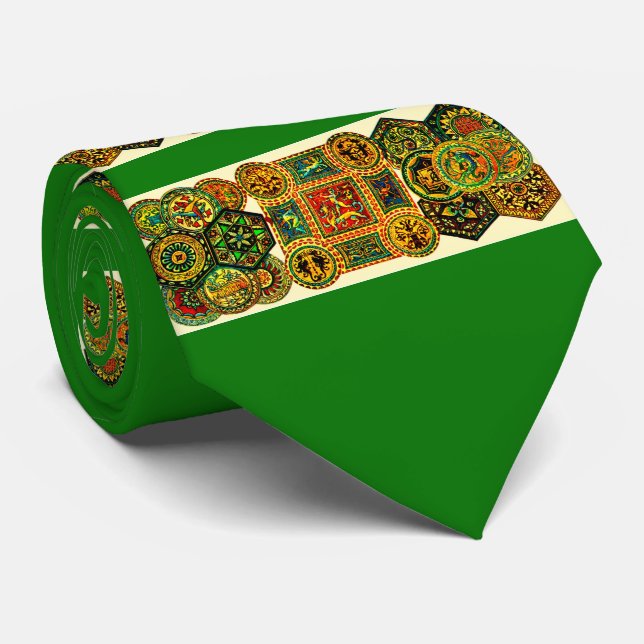 Corbata Impresión de motivos renacentistas de Italia (Enrollado)