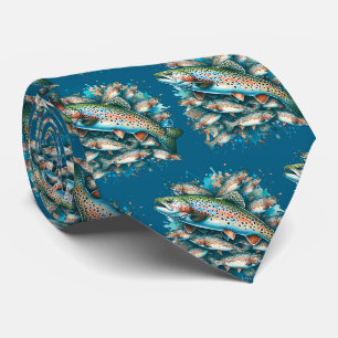 Corbata Impresión de peces coloridos