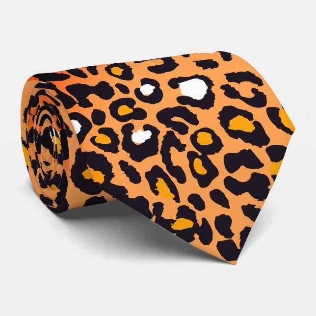 Corbata Impresión de Safari de leopardo exótico (Enrollado)