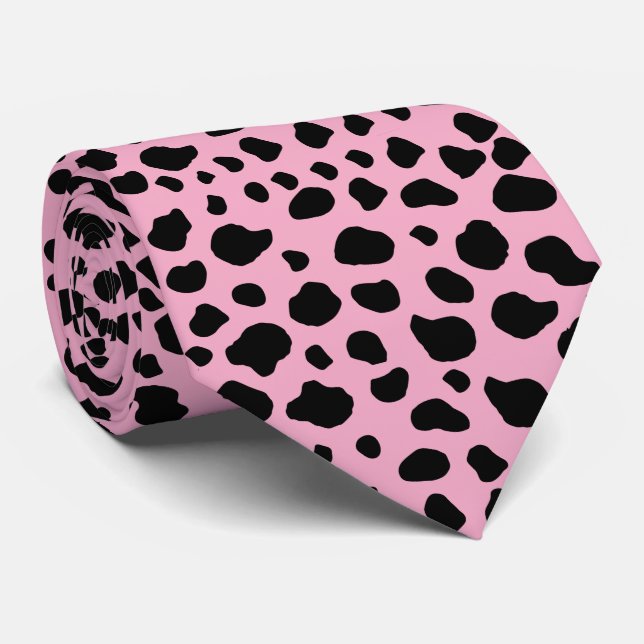 Corbata Impresión de vaca, patrón de vaca, puntos de vaca, (Enrollado)