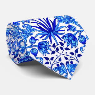 Corbata Impresión del jacinto de William Morris, azul de