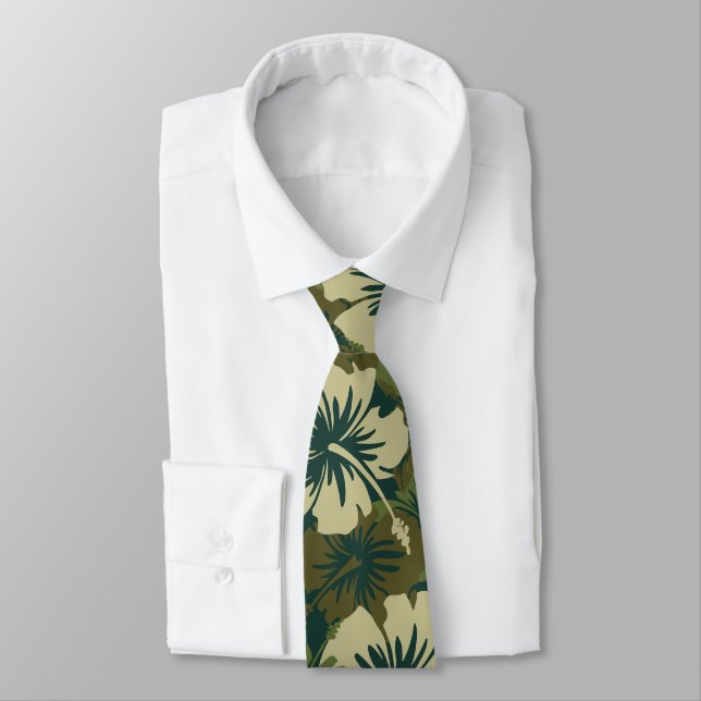 Corbata Impresión Epic Floral Hibiscus Hawaiian de dos car (Atado)