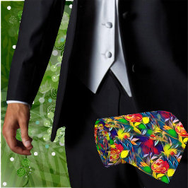 Corbata Impresión floral de flores tropicales